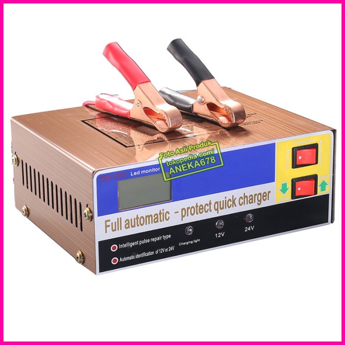 Paling Berkualitas Alat Cas Aki Accu Charger Mobil Motor 6V 12V 24V Casan Otomatis 10A 6A