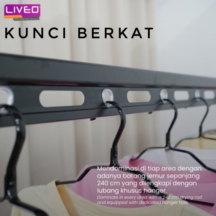 JEMURAN PLAFON LIVEO LV 690/BLACK/HITAM/JEMURAN BAJU