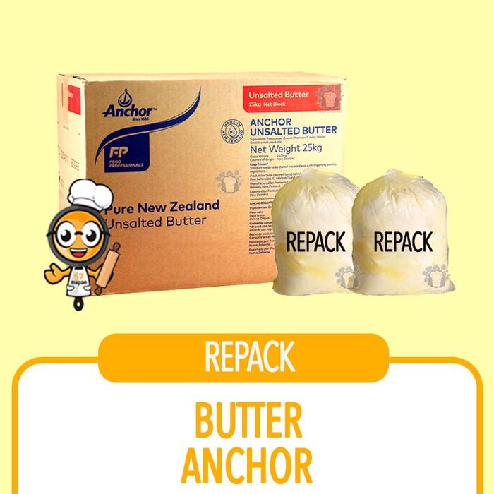 BUTTER ANCHOR SALTED DAN UNSALTED REPACK 100GR, 250GR, 500GR, 1KG PROMO