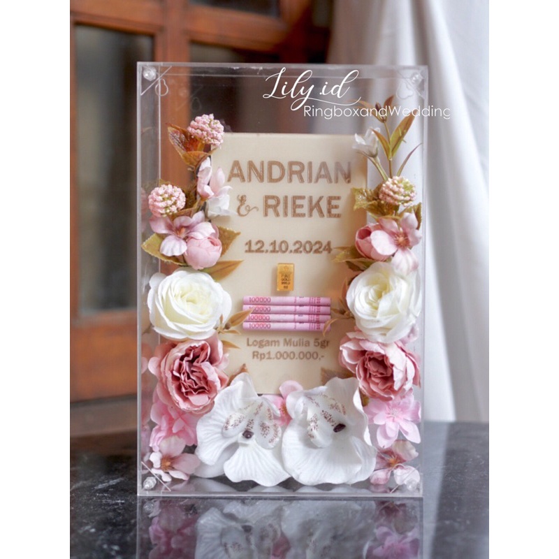 Diskon Frame Mahar Akrilik Mahar Rustic Bingkai Mahar Pernikahan Mahar Nikah Mahar Transparan 20x30