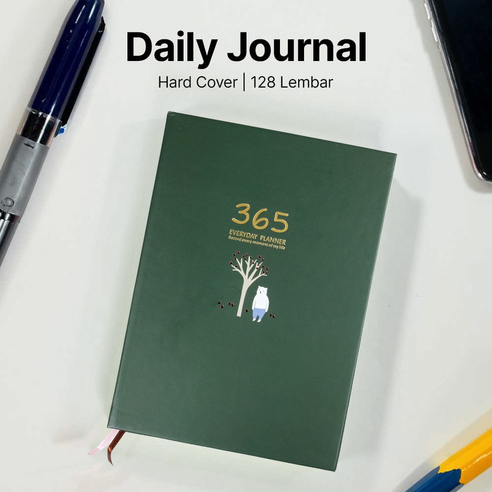 

Buku Diary 365 Hari - Daily Journal Hard Cover 128 Lembar - DingDongTu