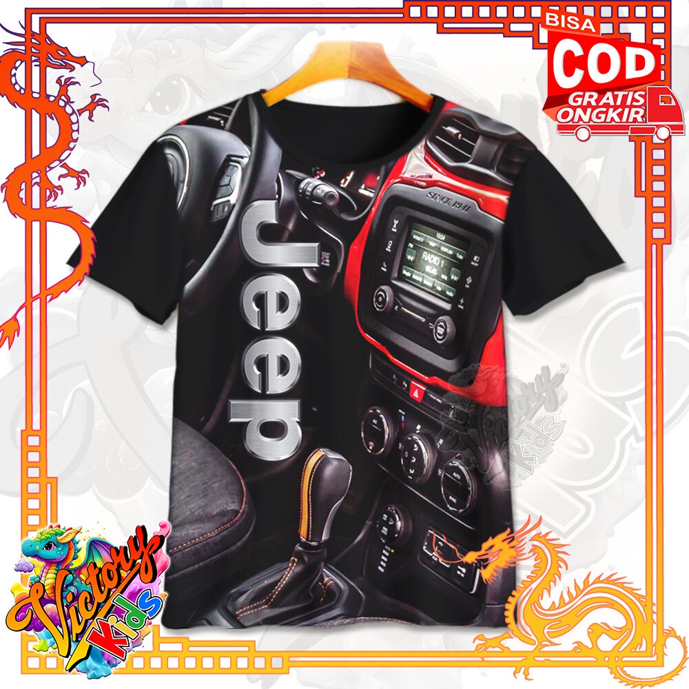 Victory Kids - Kaos Anak Premium Baju Kaos Sublim Kekinian Anti Rontok Jeep Wrangler Unlimited