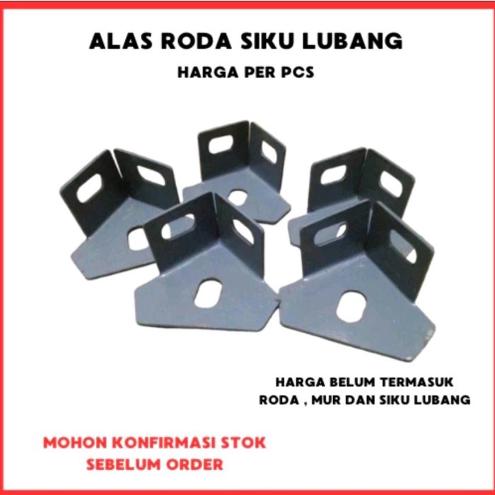 PREMIUM Plat Siku Alas Roda untuk Siku Lubang, Kaki Besi, Besi Siku Rak, kaki
