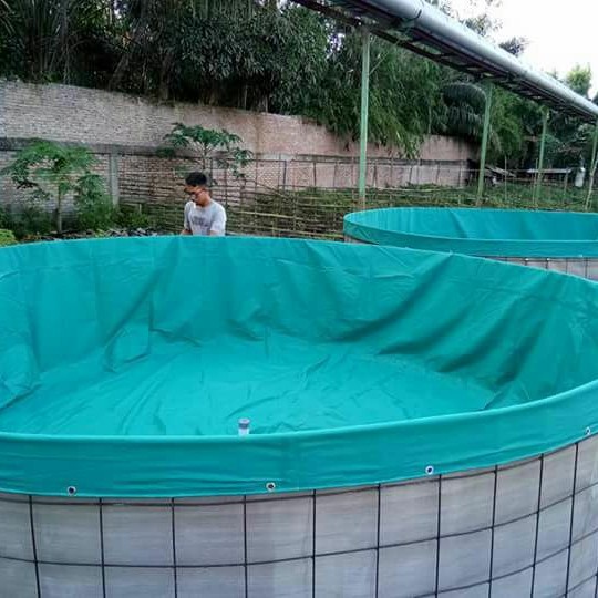 PREMIUM kolam terpal bulat diameter 4.T 1 bahan orchid