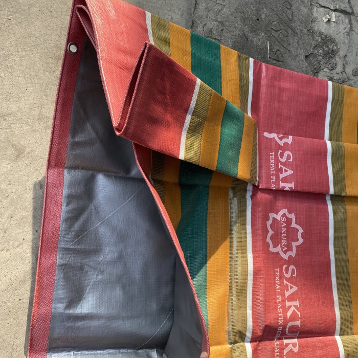 PREMIUM TERPAL TENDA JADI SAKURA PELANGI TEBAL A12 4MX5M FULL PRESS