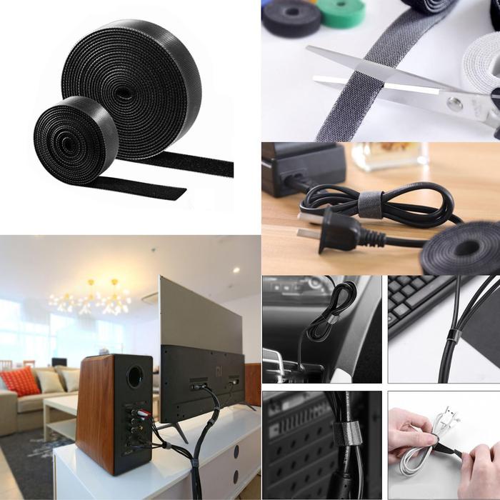 

HL0132 Velcro Kabel Strap Pengikat Kabel Perekat Kabel 10m Merapikan Kabel Desk Kantor