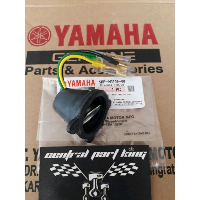 terbaru  socket fitting fiting lampu depan oval rx king 2002-2006 scorpio 2001-2004 asli ori