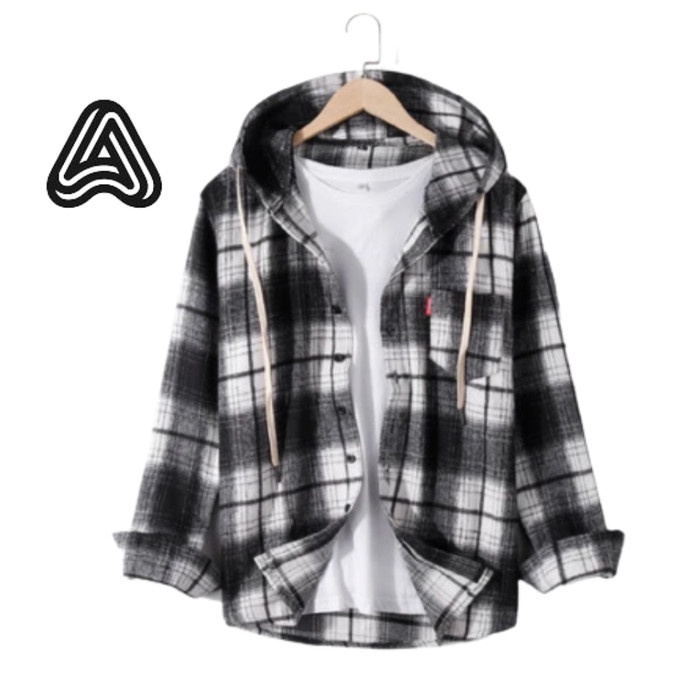 Product Laris Kemeja Flanel Hoodie Jumbo Pria 2Xl 3Xl 4Xl Xxl Xxxl Xxxxl Big Size