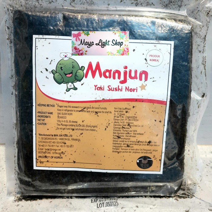 

BARANG TERLARIS sushi nori rumput laut kering 50lembar