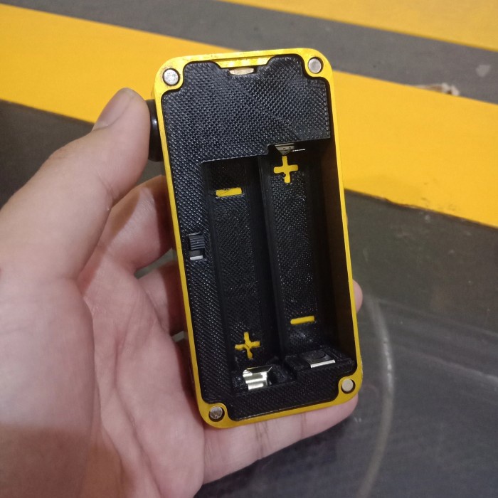 [dellacell] - Holder box CNC model V3 3D Print ABS baterai 2x 18650 battery sled