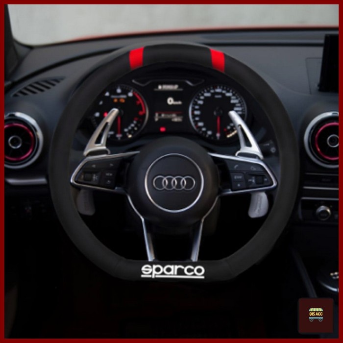 SPARCO Cover Sarung Setir Mobil Universal Silikon Flat Based 36 Cm