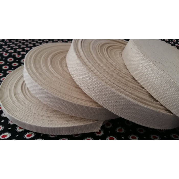Webbing Raw White Cotton Lebar 2,5Cm