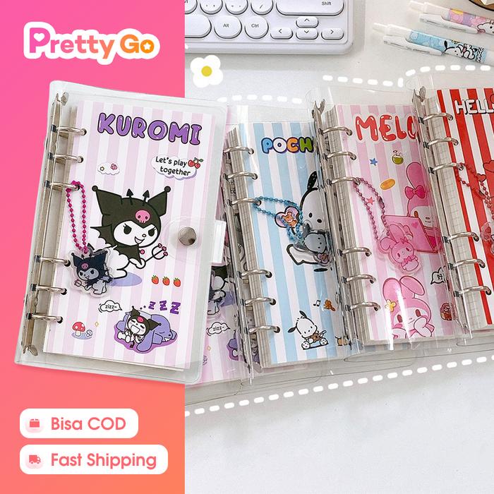 

Binder A6 ring sanrio cute/ Notebook buku catatan lucu journaling Buku Catatan isi Ulang Loose-leaf