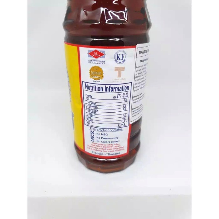 

Tiparos fish sauce 700ml kecap ikan Tiparos Thailand 700ML HALAL