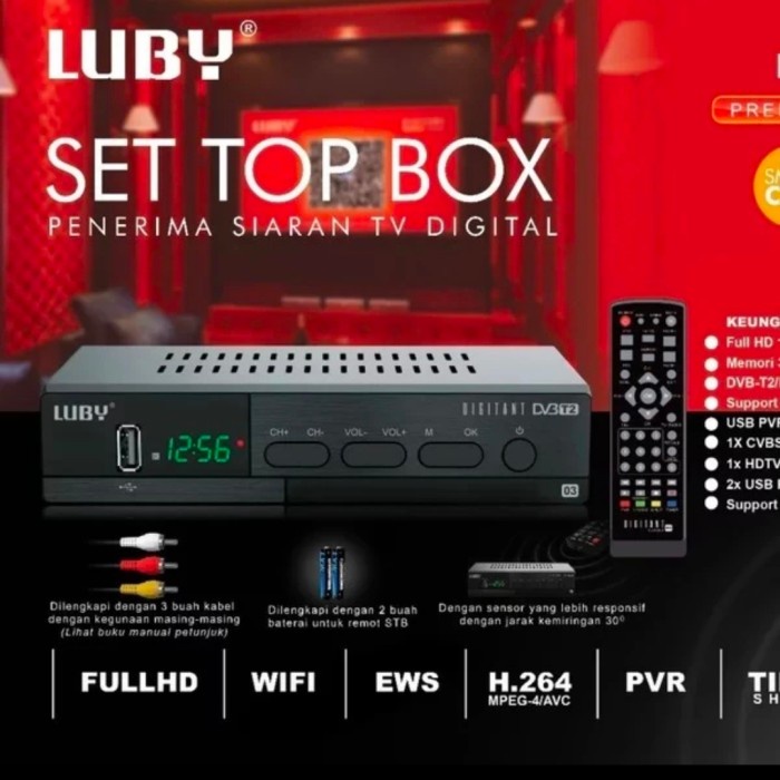 receiver tv analog ke digital set top box / stb matrix apple dvb t2
