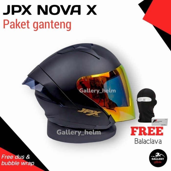 PROMO JPX NOVA X HITAM DOFF PAKET GANTENG HELM JPX