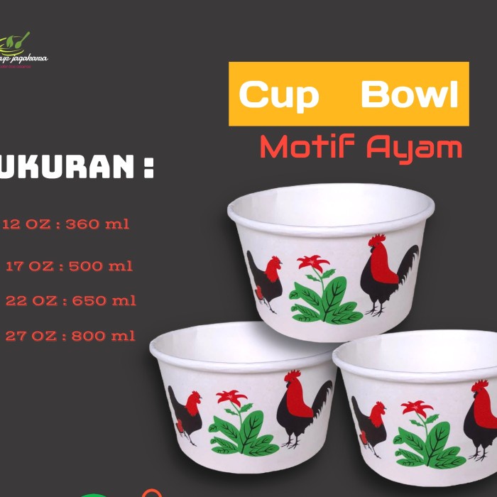 PAPER BOWL AYAM JAGO MANGKOK KERTAS TAHAN PANAS