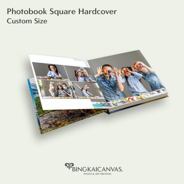 Photobook Album Foto Custom 40 Halaman Hardcover Square
