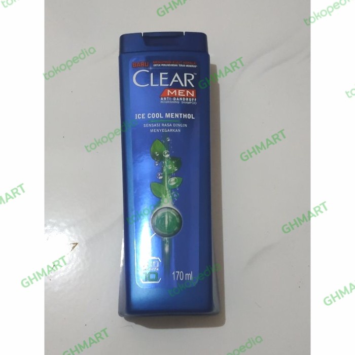 Tebaru Clear Men Anti Dandruff Nourishing Shampoo Ice Cool Menthol 170ml Berkualitas