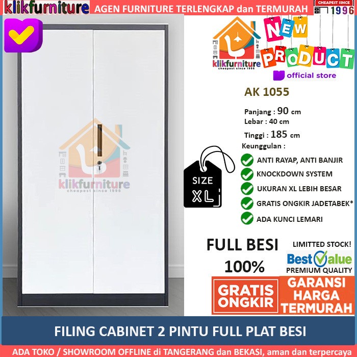 

Size Xl Lemari Arsip Filing Cabinet Besi 2 Pintu Full Plat Ak 1055