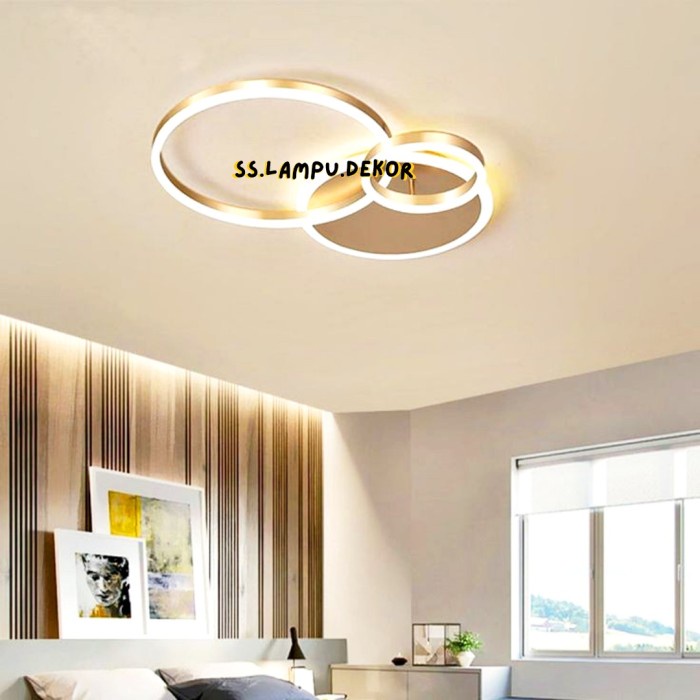 LAMPU PLAFON NIMALIS LED RING GOLD 3 CINCIN CEILING LAMP