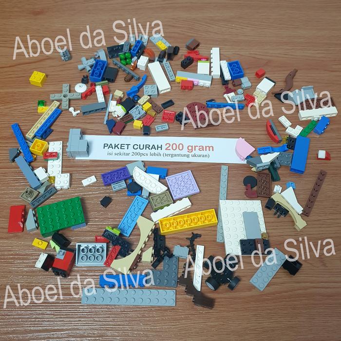 terbaru  paket 200gram - mainan brick curah kiloan original campur mulus bersih murah block