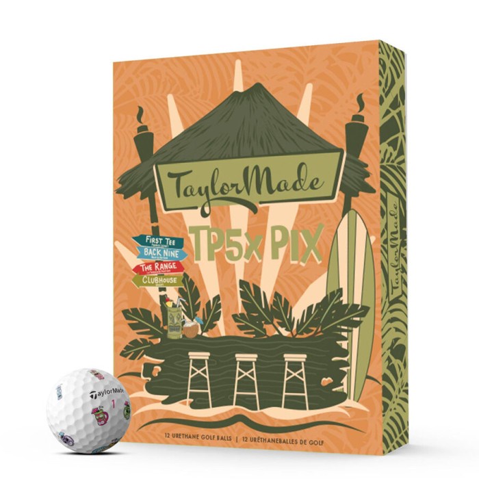 Bola golf Taylormade TP5X PIX Mai Tai Tiki golf ball taylormade lited edition