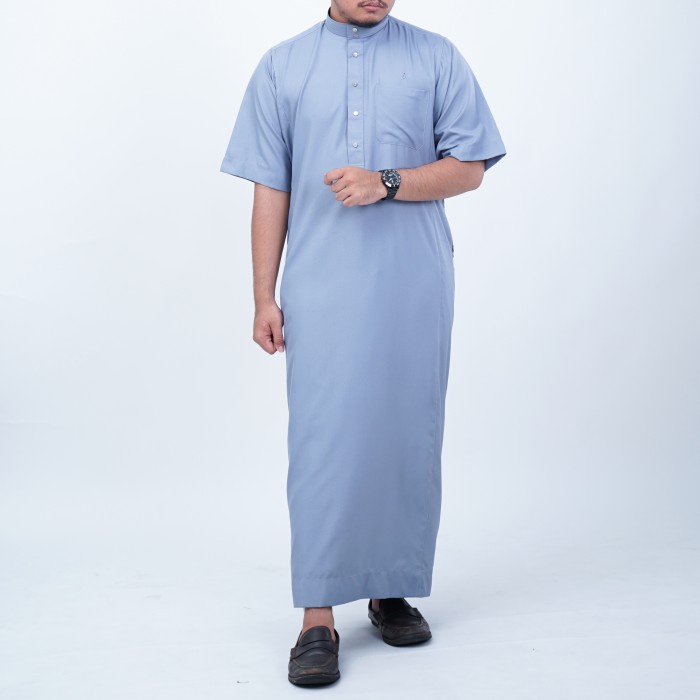 Gamis Premium Slimfit Pria Dewasa Jubah Arab Slimfit Lengan Pendek