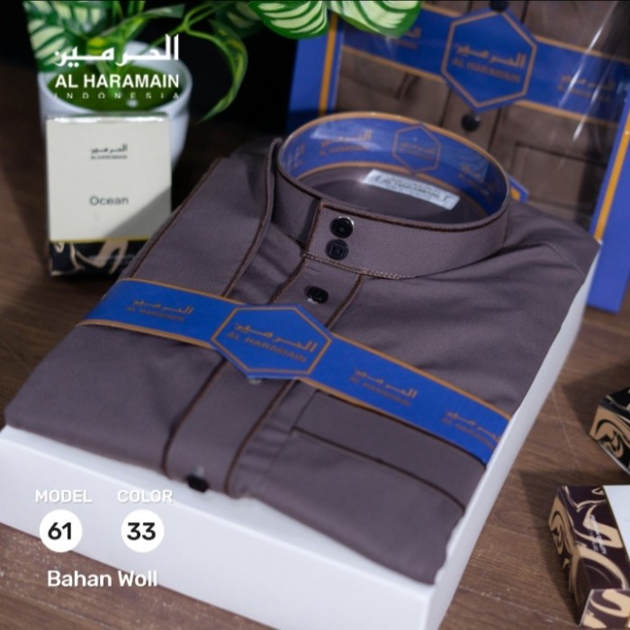 Al Haramain jubah/gamis woll premium non Manset Pria Dewasa