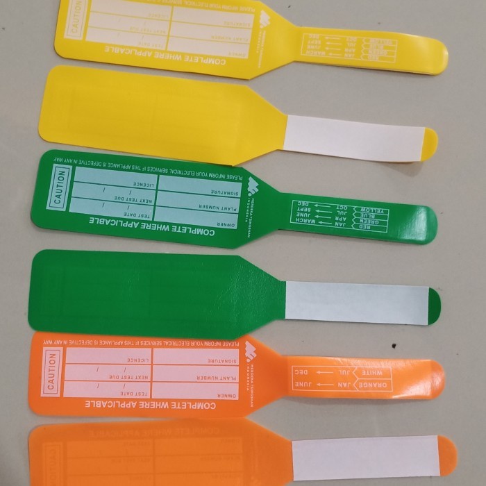 

per pack isi 100 pcs electrical inspection tag label . tagging