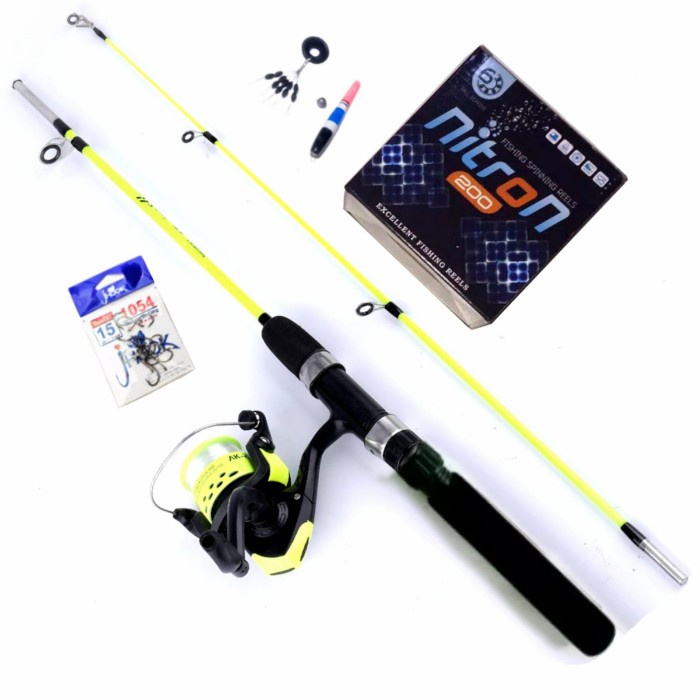 Joran Sambung 2 Panjang 135 Fiber Lentur + Reel Pancing Harga Murah