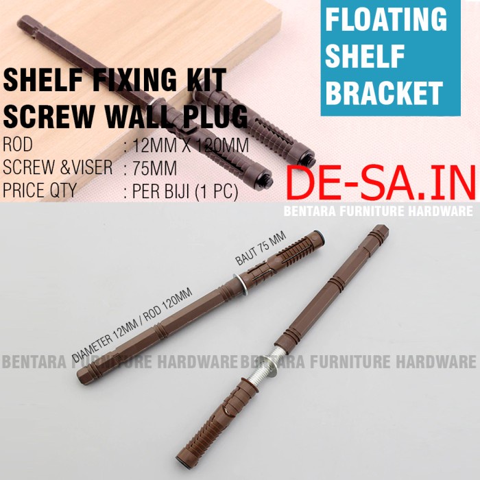BAUT VISER 5 INCHI - PEN AMBALAN MELAYANG DINDING FLOATING SHELF :)