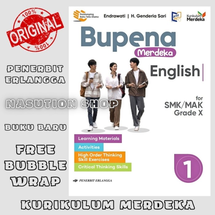 

SALE !!! BUKU BUPENA ENGLISH KELAS 1 / X 10 SMK PENERBIT ERLANGGA KURIKULUM MERDEKA KM BAHASA