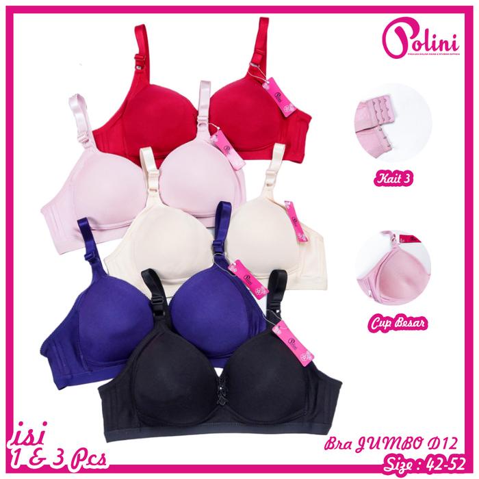 TERLENGKAP Polini - Pakaian Dalam Wanita Dewasa Bra CUP JUMBO Bh Tanpa Kawat Kait 3 Polini Busa
