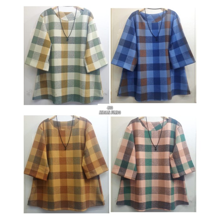 LIMITED EDITION Pakaian Blouse Jumbo Wanita-Atasan Jumbo Wanita-Bahan Scuba