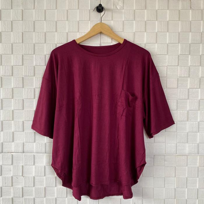 BERKUALITAS Micelyn Atasan LD 140 / Kaos Oval Jumbo Big Size / Atasan Polos Saku Super Jumbo / Kaos