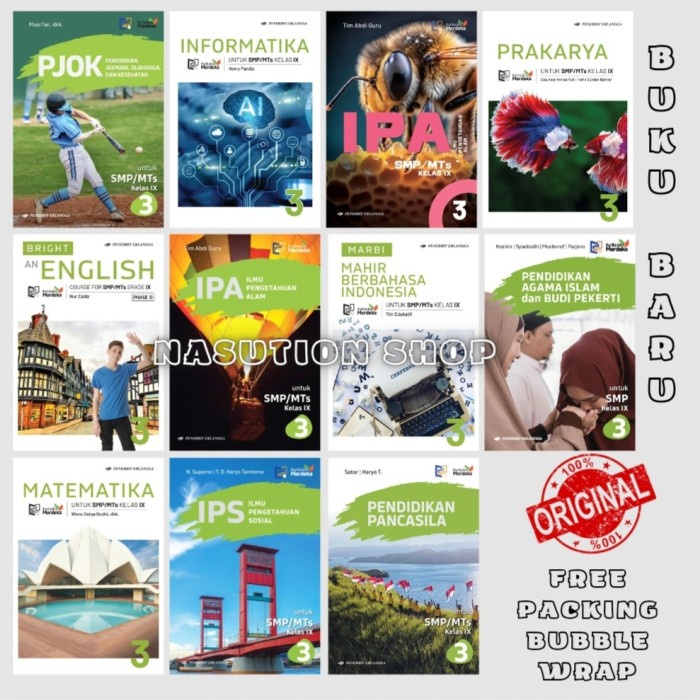 

SALE !!! BUKU KELAS 3 / 9 IX SMP/MTS ERLANGGA KURIKULUM MERDEKA ORI KURMER READYY