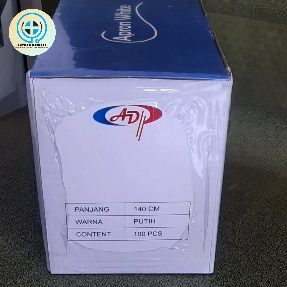TERBARU PLASTIK APRON WHITE CELEMEK MEDIS ISI 100PCS / APRON PLASTIK SEKALI PAKAI ISI 100PC COD