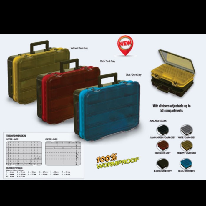 TERBARU TACKLE BOX DOUBLE LAYER FISHING LURE TEMPAT POPPER PACKING AMAN