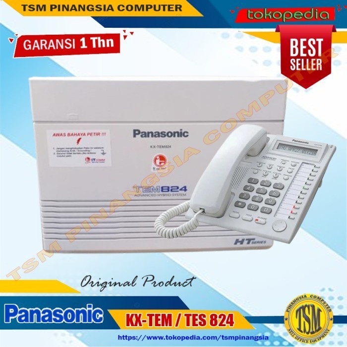 Pabx Panasonic KX-TEM824 / KX-TES 824 + Panasonic KX-T7730 Kapasitas 3 Line 8 Extension Barang Baru
