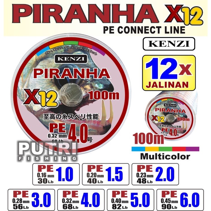 Senar PE KENZI PIRANHA X12 100m 12x100m