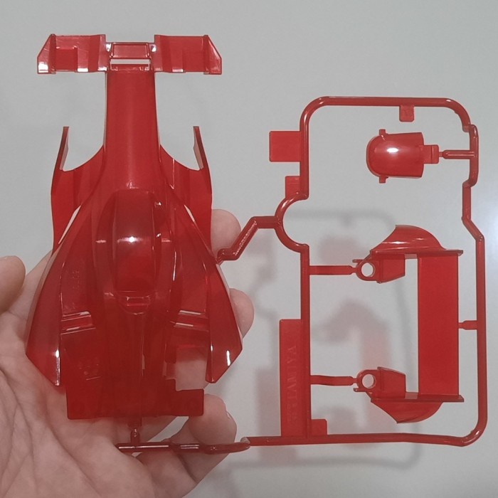 ready stok body flame astute clear red ori tamiya original