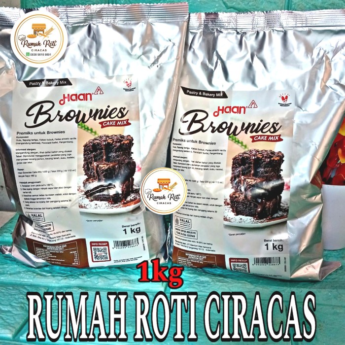 

Ready Stok" Brownies Premix Haan 1Kg Cake Mix Bakery Halal Cokelat 1 Kg Chocolate Oven Choc Kue