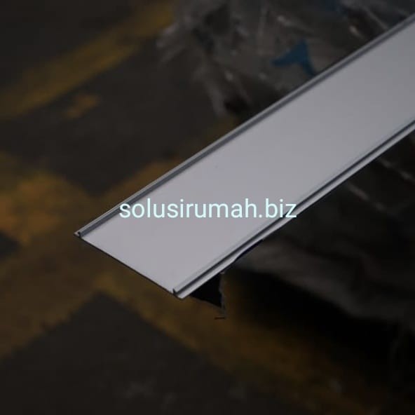 :::::::] TUTUP JIP KANAL C 4 INCH PERMETER 1M ALUMINIUM SILVER PENUTUP OPENBACK