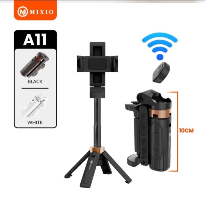 Mixio A11 Super Mini Tripod Tongsis Mini Selfie Stick Remote Control Tripod 3 In 1 Tongsis Tripod