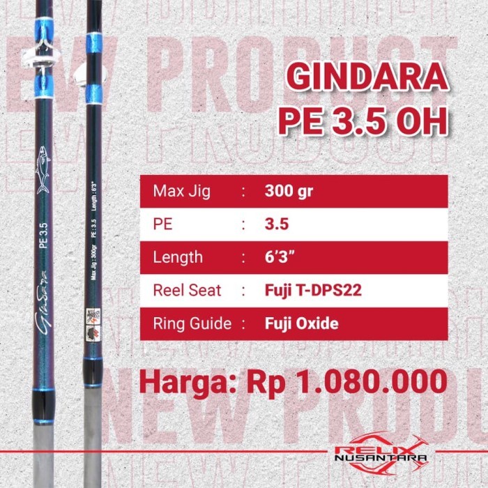 HARGA DISKON Joran Relix Nusantara Slow Jigging Gindara PE 0.8 dan PE 3.5 OH