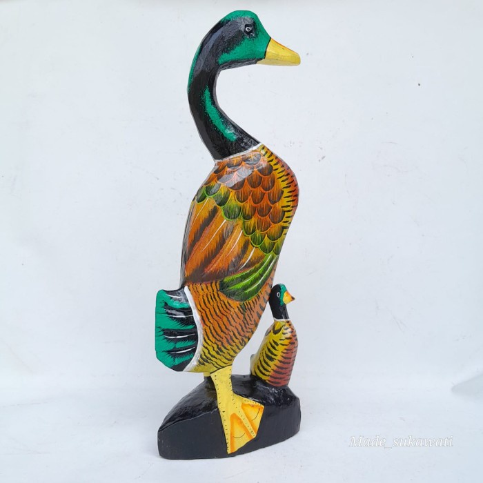 +++++] Patung kayu Bebek 40cm anak bebek kerajinan handmade hiasan dekorasi