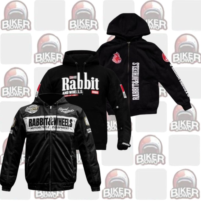 Hoodie Motor Rabbit And Wheels Bikers Jacket Hits Strike Trend Jamper