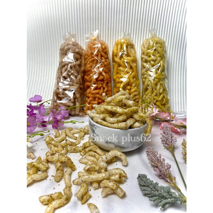 

kerupuk gurilem khas cililin, 4 varian rasa = bawang, pedas sepecial, seblak dan kacang