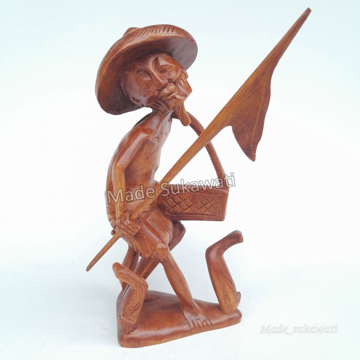 %$%$%$%$] Patung kayu kakek gembala bebek kerajinan tangan handmade bali